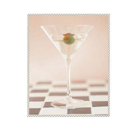 Martini with Olive Purple White Modern Wood Framed Art Print by Frontline