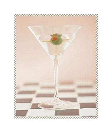 Martini with Olive Purple Black Ornate Wood Framed Art Print with Double Matting by Frontline