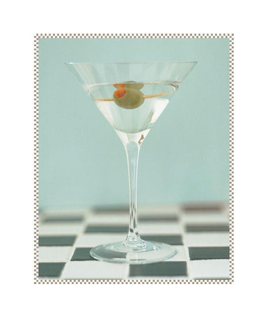 Martini with nOlive Green Black Ornate Wood Framed Art Print with Double Matting by Frontline