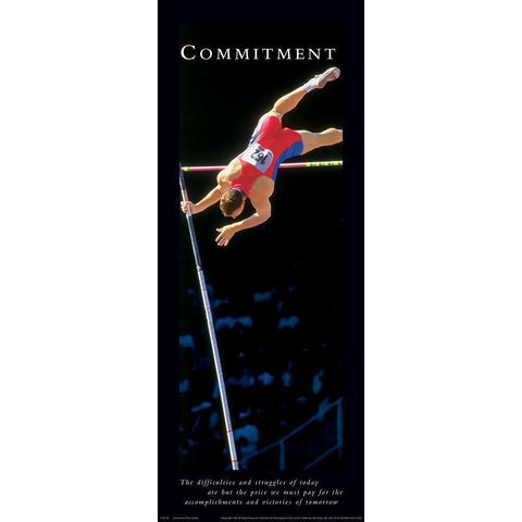 Commitment Pole Vault Black Modern Wood Framed Art Print with Double Matting by Unknown