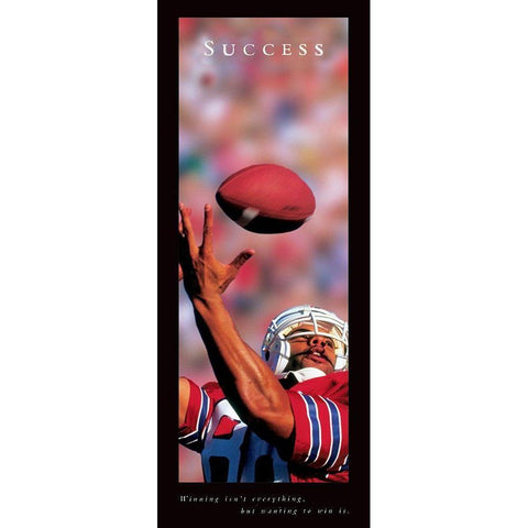 Success - Football Black Modern Wood Framed Art Print with Double Matting by Frontline