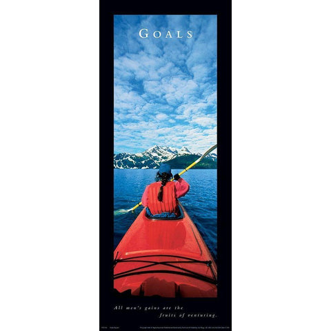 Goals Kayak Black Modern Wood Framed Art Print by Unknown