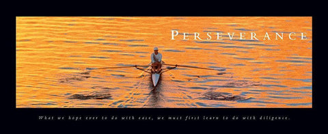 Perseverance - Sculler White Modern Wood Framed Art Print with Double Matting by Frontline