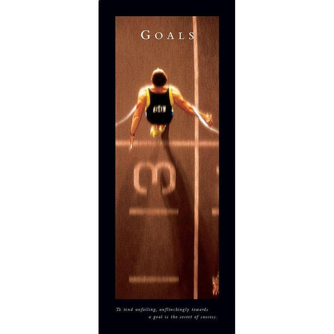 Goals - Finish Line White Modern Wood Framed Art Print by Frontline