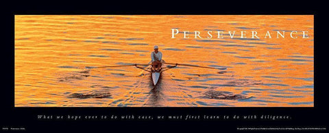 Perseverance Sculler Black Ornate Wood Framed Art Print with Double Matting by Unknown