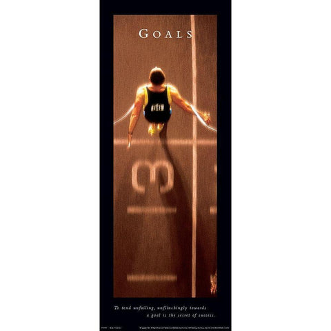 Goals Track Black Modern Wood Framed Art Print by Unknown