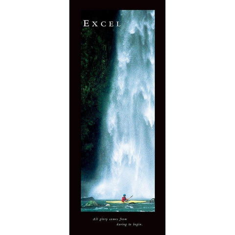 Excel - Waterfall Gold Ornate Wood Framed Art Print with Double Matting by Frontline