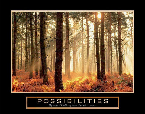 Possibilities - Sunlight Streams White Modern Wood Framed Art Print with Double Matting by Frontline