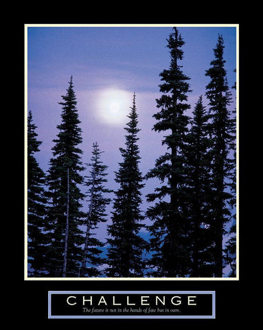 Challenge - Moonrise Black Ornate Wood Framed Art Print with Double Matting by Frontline