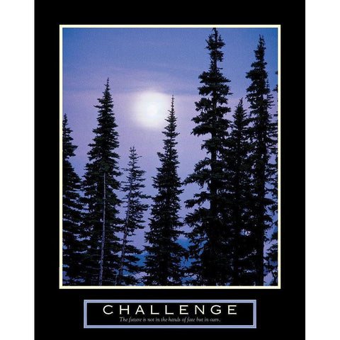 Challenge - Moonrise White Modern Wood Framed Art Print by Frontline