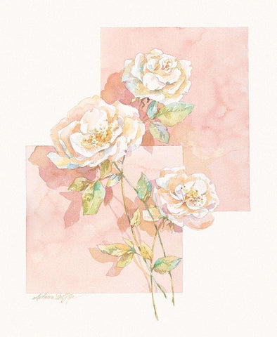 Rose Pastel Collage II Black Ornate Wood Framed Art Print with Double Matting by Unknown