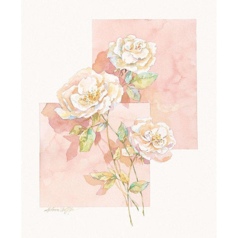 Rose Pastel Collage II Black Modern Wood Framed Art Print by Unknown