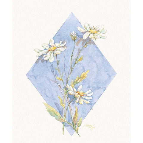Daisy Pastel Violet I Black Modern Wood Framed Art Print by Unknown
