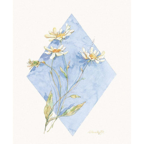 Daisy Pastel Violet II Gold Ornate Wood Framed Art Print with Double Matting by Unknown