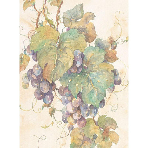 Hanging Grapes White Modern Wood Framed Art Print by Unknown