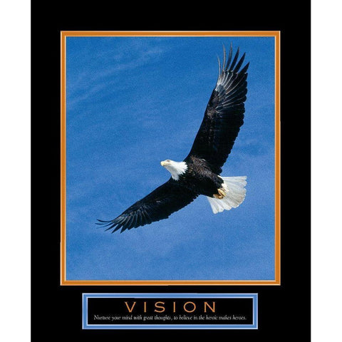 Vision Eagle in Flight Gold Ornate Wood Framed Art Print with Double Matting by Unknown