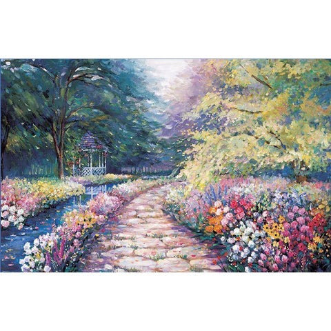 Garden View I Black Modern Wood Framed Art Print by Unknown