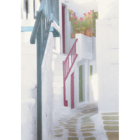 White Handrails White Modern Wood Framed Art Print by Unknown