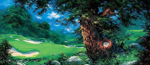 Golf Fantasy I Black Ornate Wood Framed Art Print with Double Matting by Unknown