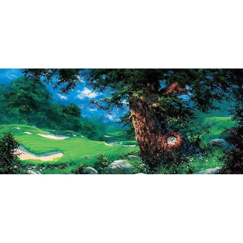 Golf Fantasy I White Modern Wood Framed Art Print by Unknown