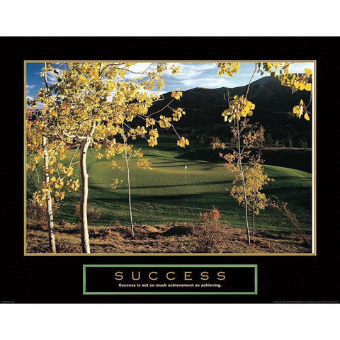 Success - Golf White Modern Wood Framed Art Print by Unknown