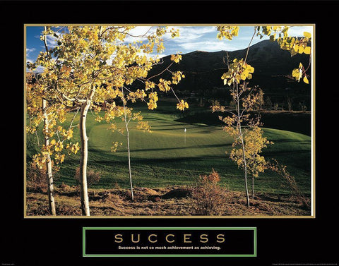 Success - Golf White Modern Wood Framed Art Print with Double Matting by Unknown