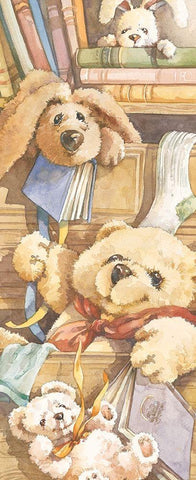 Teddy Bear Panel II Black Ornate Wood Framed Art Print with Double Matting by Unknown