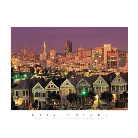 City Landscape White Modern Wood Framed Art Print by Unknown