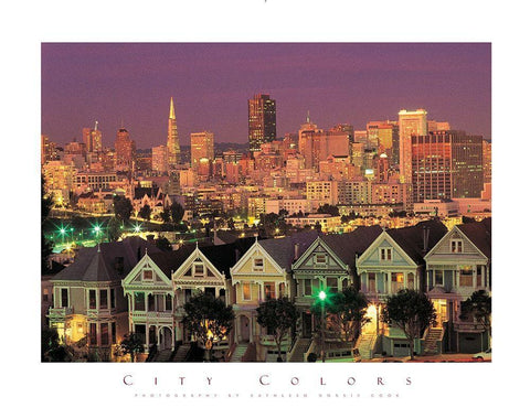 City Landscape Black Ornate Wood Framed Art Print with Double Matting by Unknown