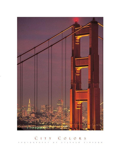 Golden Gate Black Ornate Wood Framed Art Print with Double Matting by Unknown