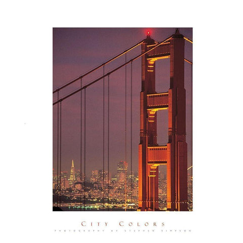 Golden Gate Black Modern Wood Framed Art Print by Unknown