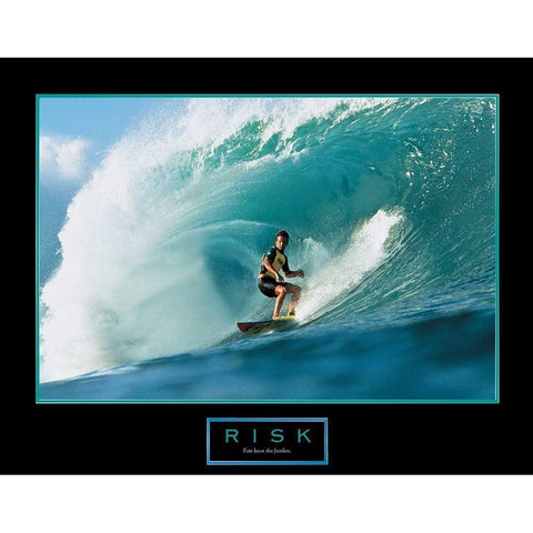 Risk - Surfer Gold Ornate Wood Framed Art Print with Double Matting by Unknown