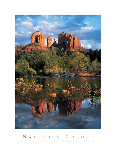 Devils Bluff White Modern Wood Framed Art Print with Double Matting by Unknown