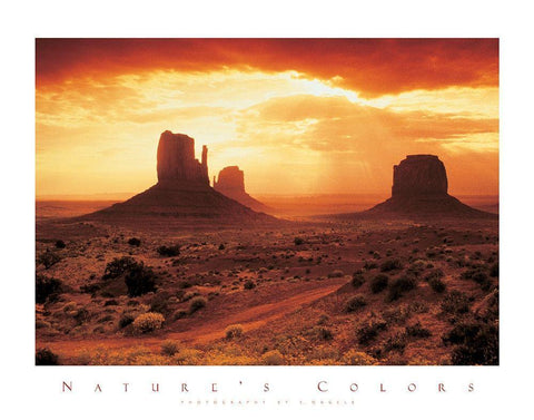 Red Rocks White Modern Wood Framed Art Print with Double Matting by Unknown