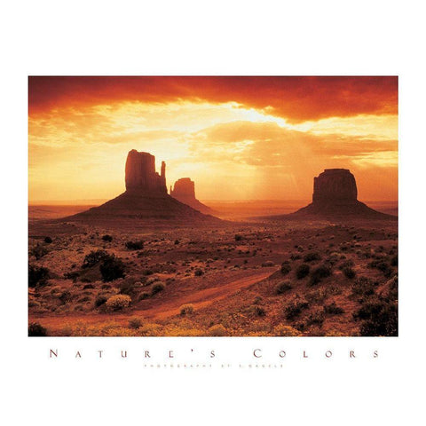 Red Rocks White Modern Wood Framed Art Print by Unknown