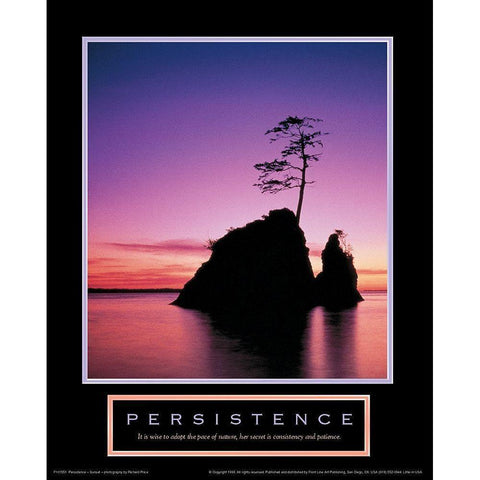 Persistence - Lonely Island Black Modern Wood Framed Art Print by Unknown