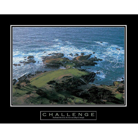 Golf - Challenge White Modern Wood Framed Art Print by Unknown