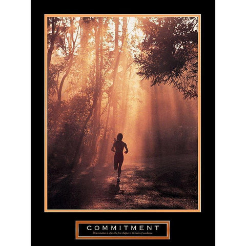 Runner - Commitment White Modern Wood Framed Art Print by Unknown