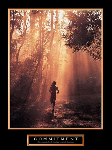 Runner - Commitment Black Ornate Wood Framed Art Print with Double Matting by Unknown