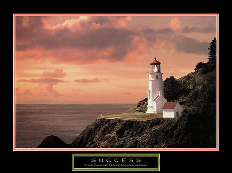 Lighthouse White Modern Wood Framed Art Print with Double Matting by Unknown