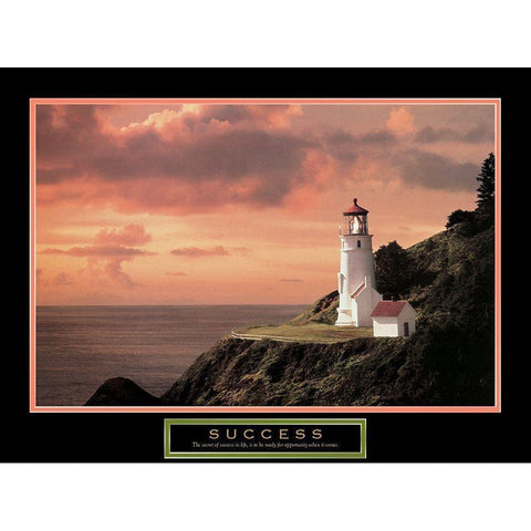 Lighthouse White Modern Wood Framed Art Print by Unknown