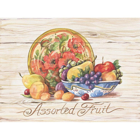 Assorted Fruit Black Modern Wood Framed Art Print with Double Matting by Unknown