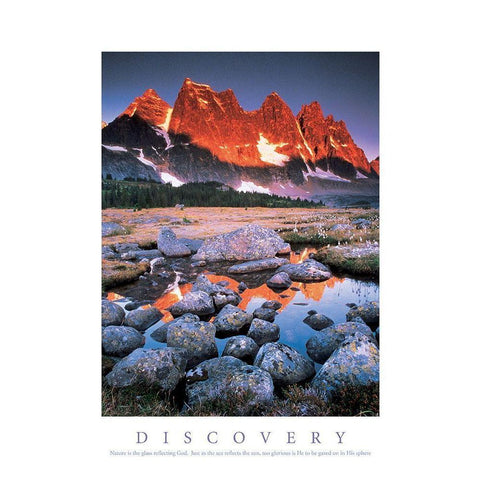 Discover - Mountains Black Modern Wood Framed Art Print with Double Matting by Unknown
