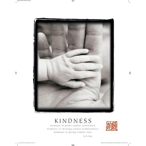 Kindness - Hands White Modern Wood Framed Art Print by Frontline