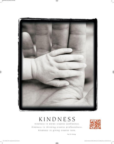 Kindness - Hands Black Ornate Wood Framed Art Print with Double Matting by Frontline