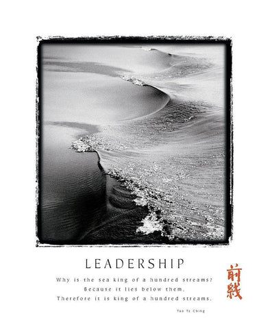 Leadership White Modern Wood Framed Art Print with Double Matting by Unknown