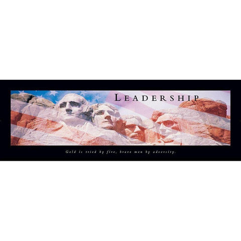 Mt Rushmore Leadership Black Modern Wood Framed Art Print with Double Matting by Frontline