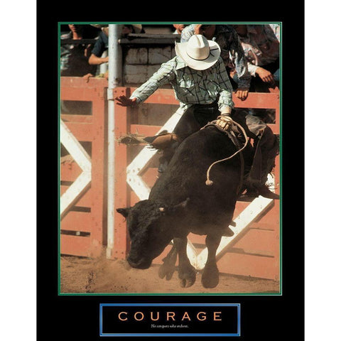 Courage - Rodeo Gold Ornate Wood Framed Art Print with Double Matting by Unknown