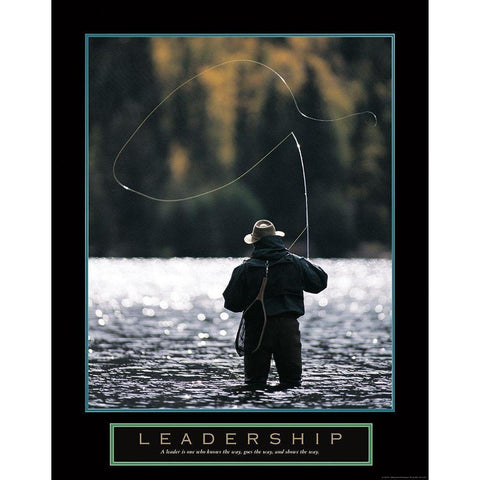 Leadership - Fisherman Gold Ornate Wood Framed Art Print with Double Matting by Frontline