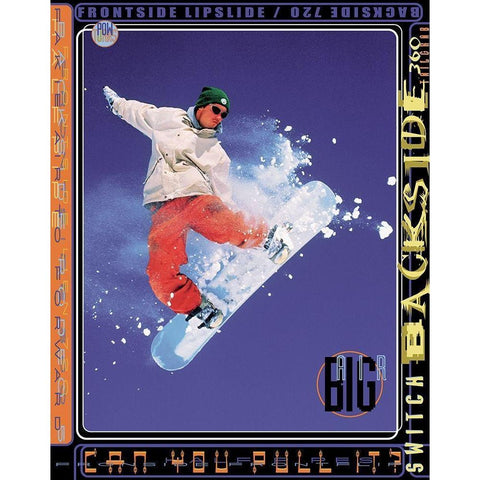 Snowboard Extreme Black Modern Wood Framed Art Print by Unknown